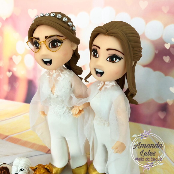 Noivinhas de Biscuit com cachorros
