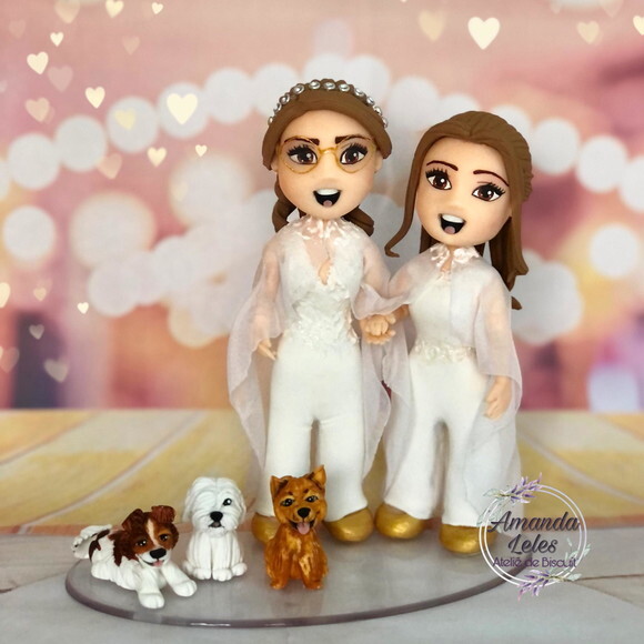 Noivinhas de Biscuit com cachorros