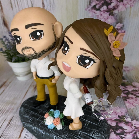 Noivinhos de Biscuit Chibi