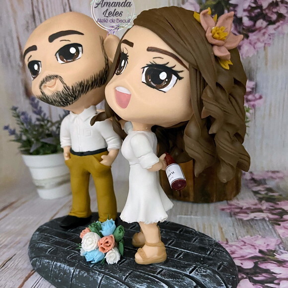 Noivinhos de Biscuit Chibi