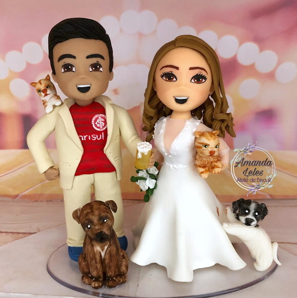 Noivinhos sonho com 4 pets noivo torcedor com chopp