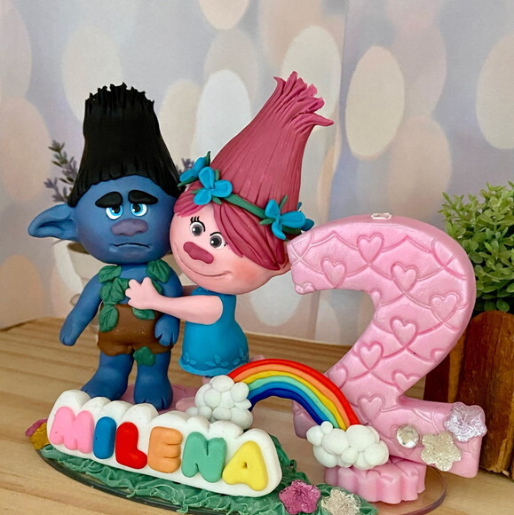 Topo de Bolo Trolls