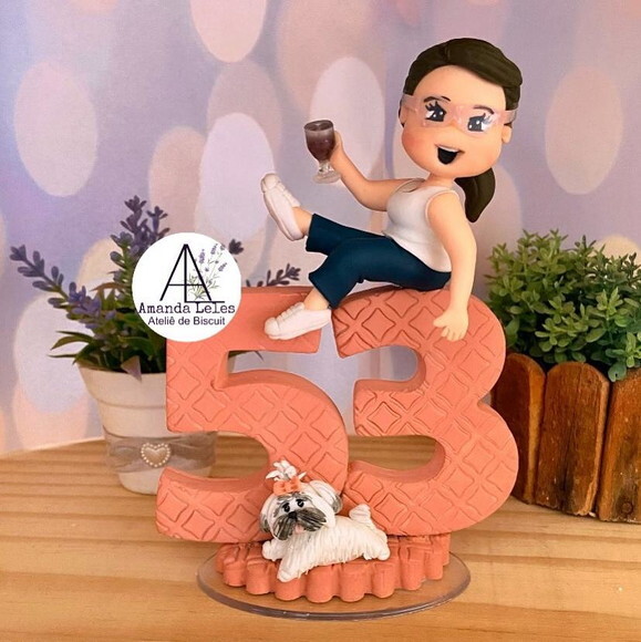 Vela 53 Anos com Pet Topo de Bolo