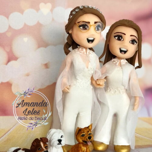 Noivinhas de Biscuit com cachorros