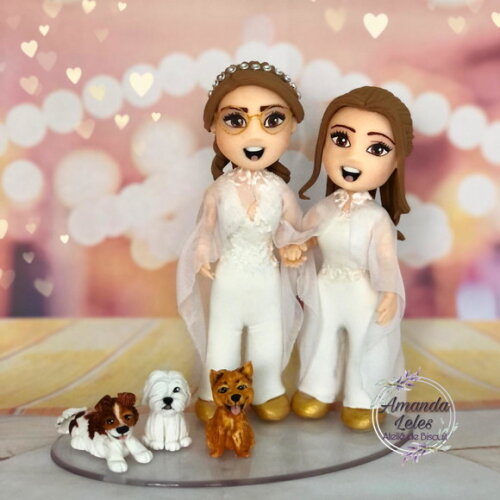 Noivinhas de Biscuit com cachorros