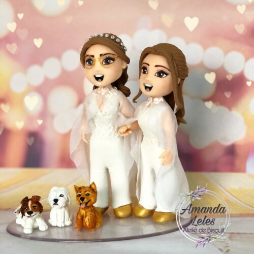 Noivinhas de Biscuit com cachorros