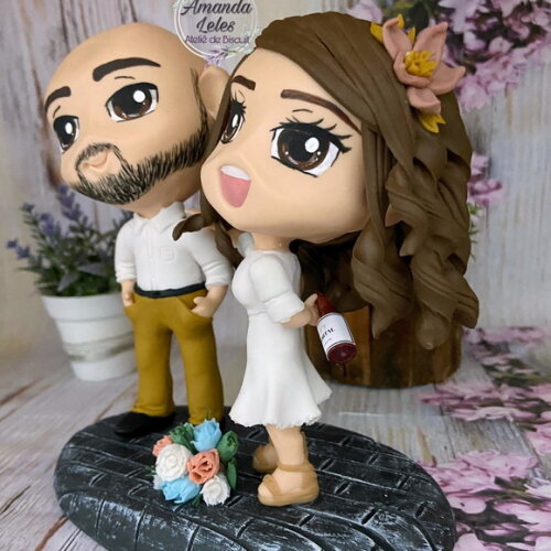 Noivinhos de Biscuit Chibi