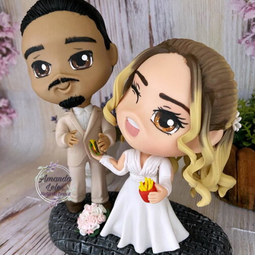 Noivinhos de Biscuit Chibi