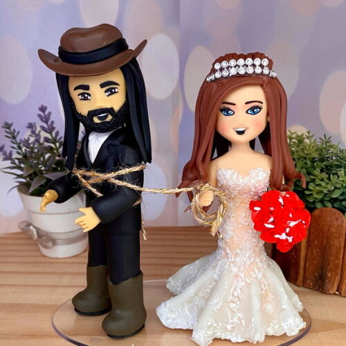 Noivinhos de Biscuit Cowboys Sonho