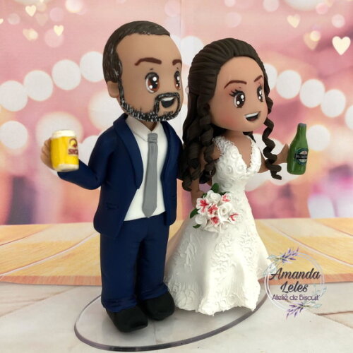 Noivinhos de Biscuit Fofinho com Cerveja