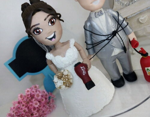 Noivinhos Personalizados Bombeiro e Cabeleireira