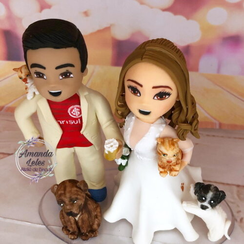Noivinhos sonho com 4 pets noivo torcedor com chopp