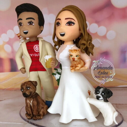 Noivinhos sonho com 4 pets noivo torcedor com chopp