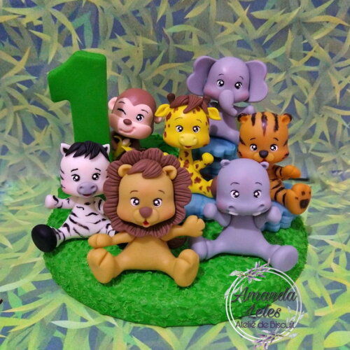 Topo de Bolo Safari Cenário