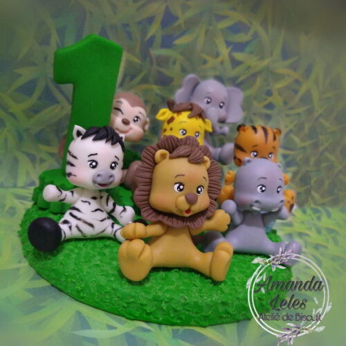 Topo de Bolo Safari Cenário