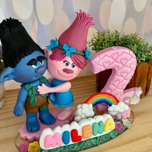 Topo de Bolo Trolls