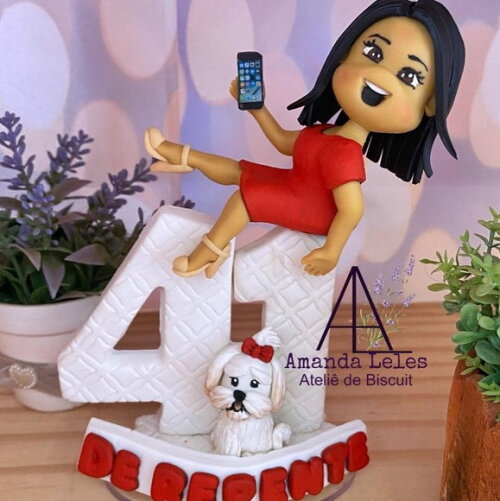 Vela 41 Anos Topo de Bolo com Pet