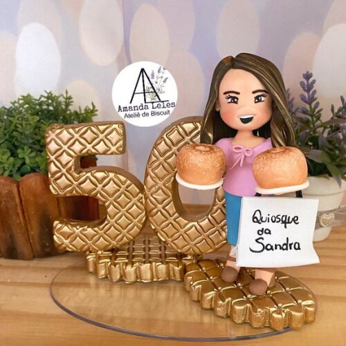 Vela 50 Anos Biscuit Topo de Bolo