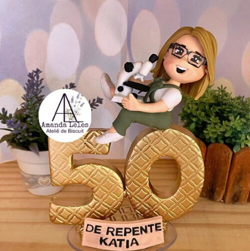 Vela 50 Anos Microscópio Topo de Bolo