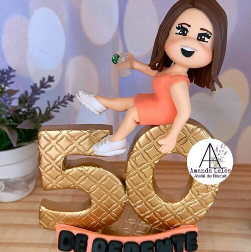 Vela 50 Anos Rosa Topo de Bolo