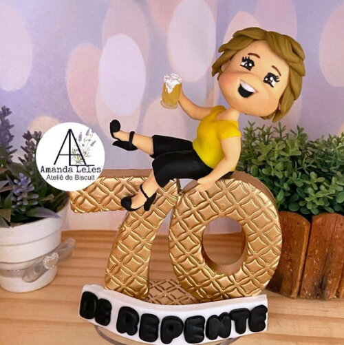 Vela 70 Anos Biscuit Topo de Bolo