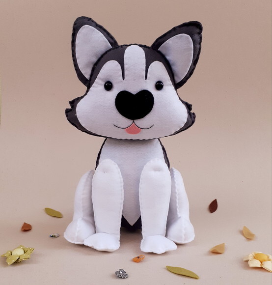 Cachorrinho Husky em Feltro