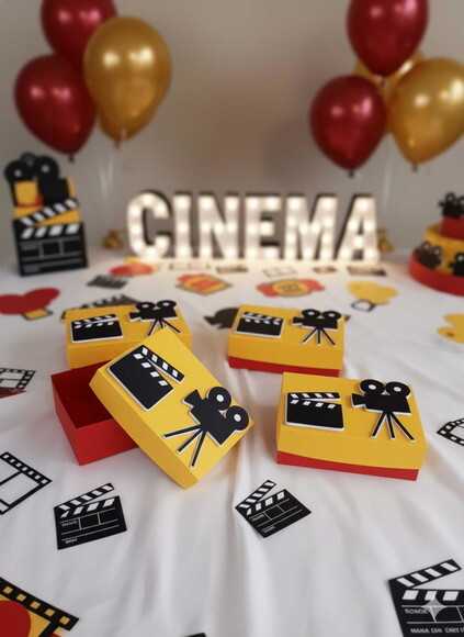 Caixa Lembrancinha Claquete de Cinema
