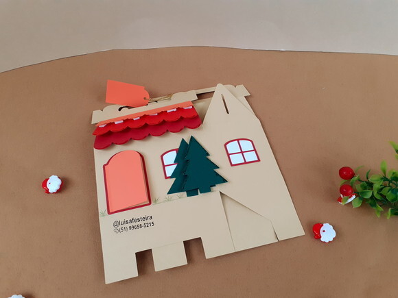 Caixa Maleta Casinha De Natal 03 Peças