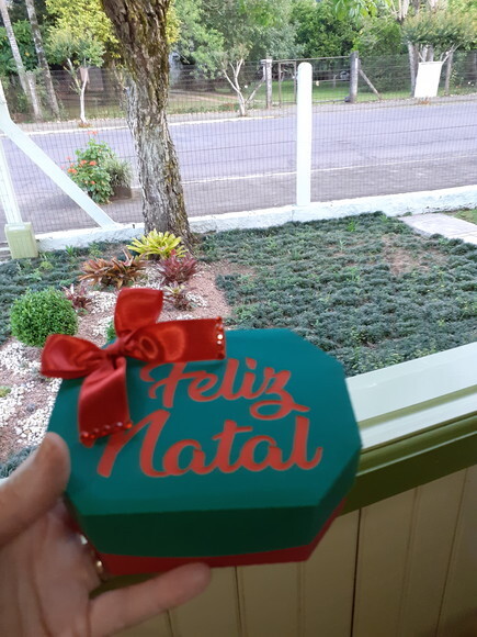 Caixa Sextavada Feliz Natal