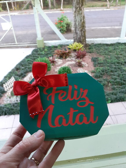 Caixa Sextavada Feliz Natal