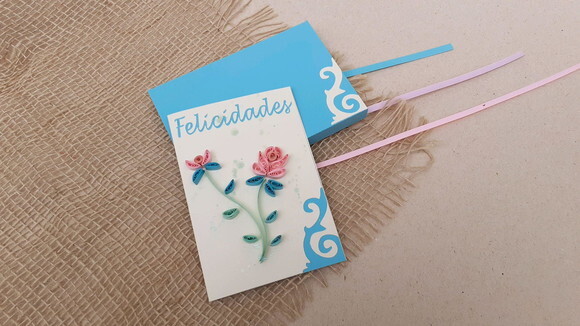 Cartão Felicidades em Quilling com Envelope 3