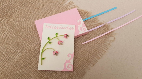 Cartão Felicidades em Quilling com Envelope I