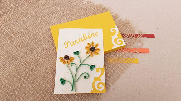 Cartão Parabéns em Quilling com Envelope