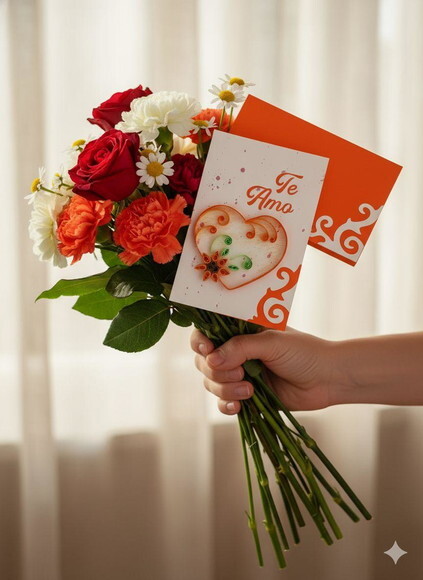 Cartão Te Amo em Quilling com Envelope