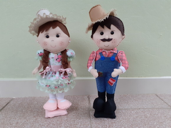 Casal Caipira em Feltro
