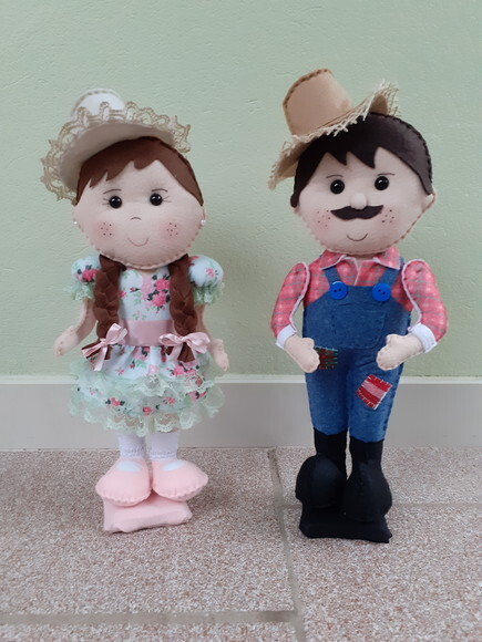 Casal Caipira em Feltro