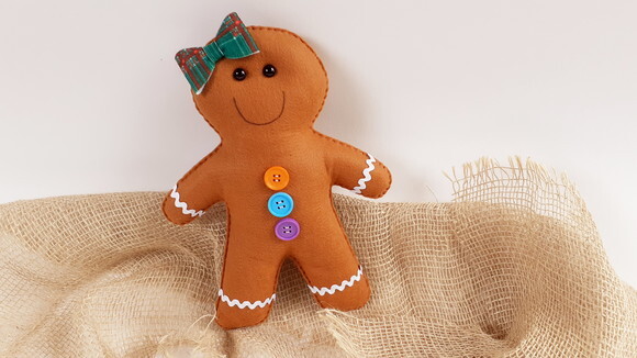 Casal de Bonecos Gingerbread de Feltro
