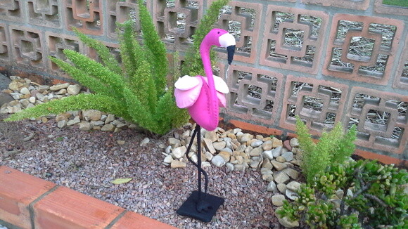 Casal de Flamingos em Feltro