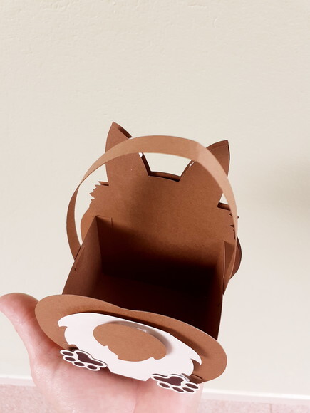 Cesto Lembrancinha Cachorro em Papel