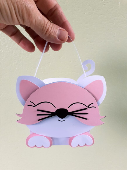 Cesto Lembrancinha Gatinho em Papel