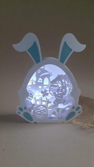 Coelhinho da Páscoa com Luzinhas Led