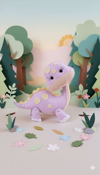 Dinossauro Baby Candy Color Lilás