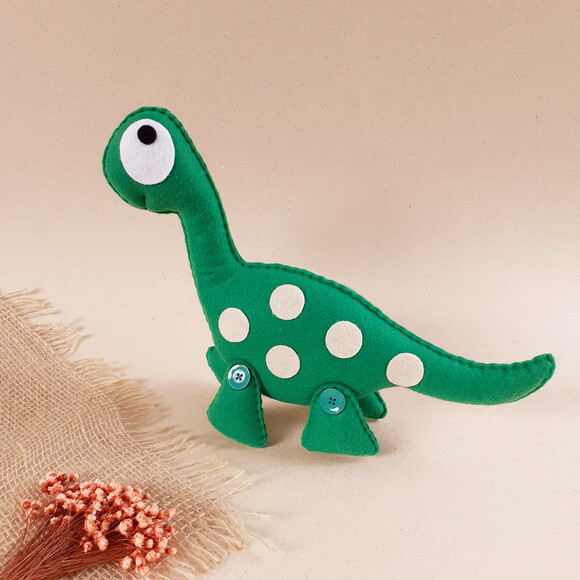 Dinossauro Verde de Feltro