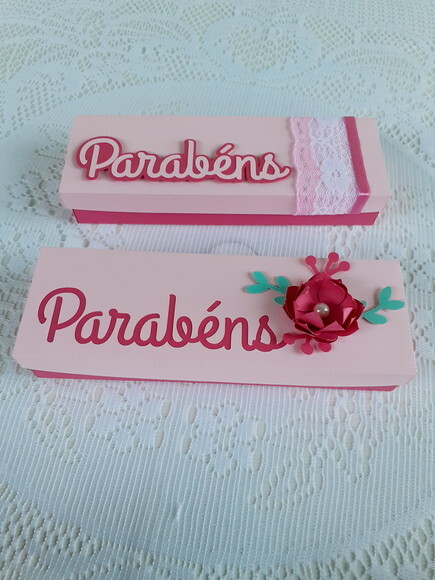 Duo Caixa Bis Parabéns Rosa e Pink