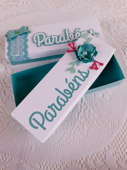 Duo Caixa Bis Parabéns Verde e Branco