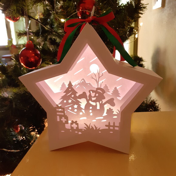 Estrela Boneco de Neve com Luzinhas