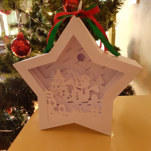Estrela Boneco de Neve com Luzinhas