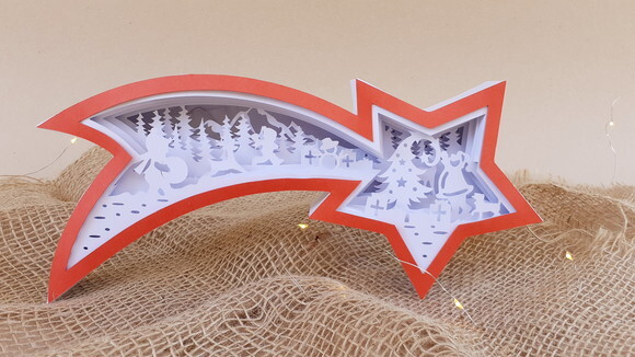Estrela de Belém Papai Noel com Luzinhas