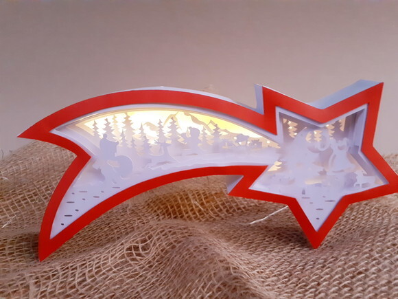 Estrela de Belém Papai Noel com Luzinhas