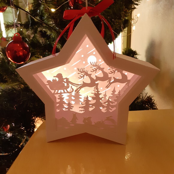 Estrela Papai Noel com Luzinhas